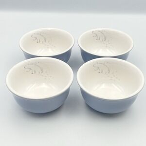 Vintage Pfaltzgraff Winter Frost Polar Bear Dessert Bowls Set of 4 Early 2000s
